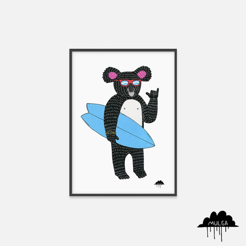 몰가 MULGA Rod the Rad Koala Art Poster